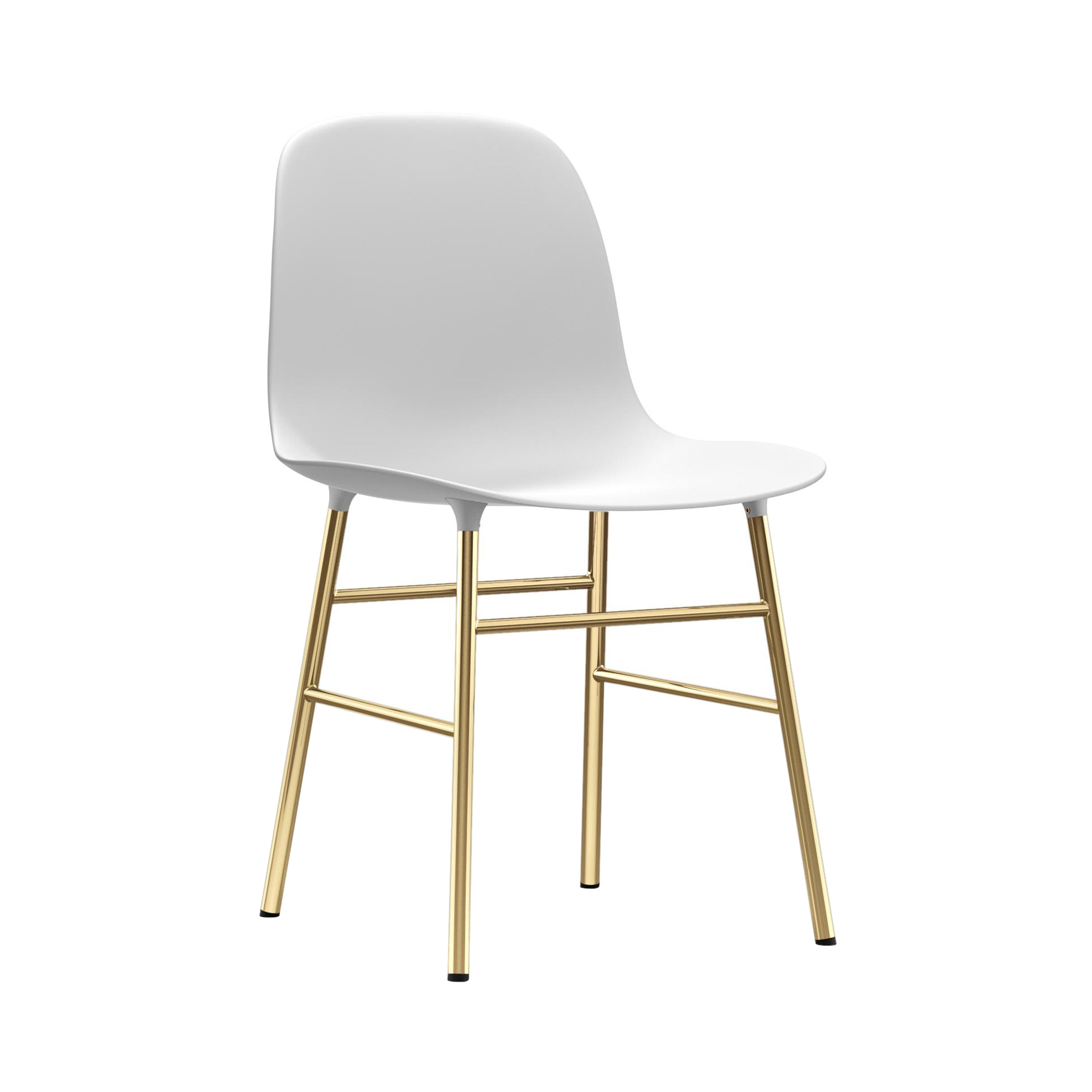 Form Chair: Brass + White