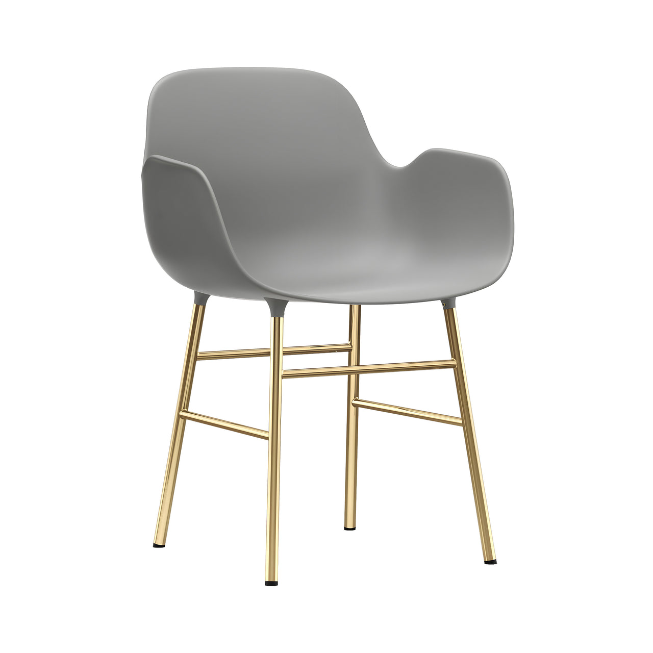 Form Armchair: Brass + Grey