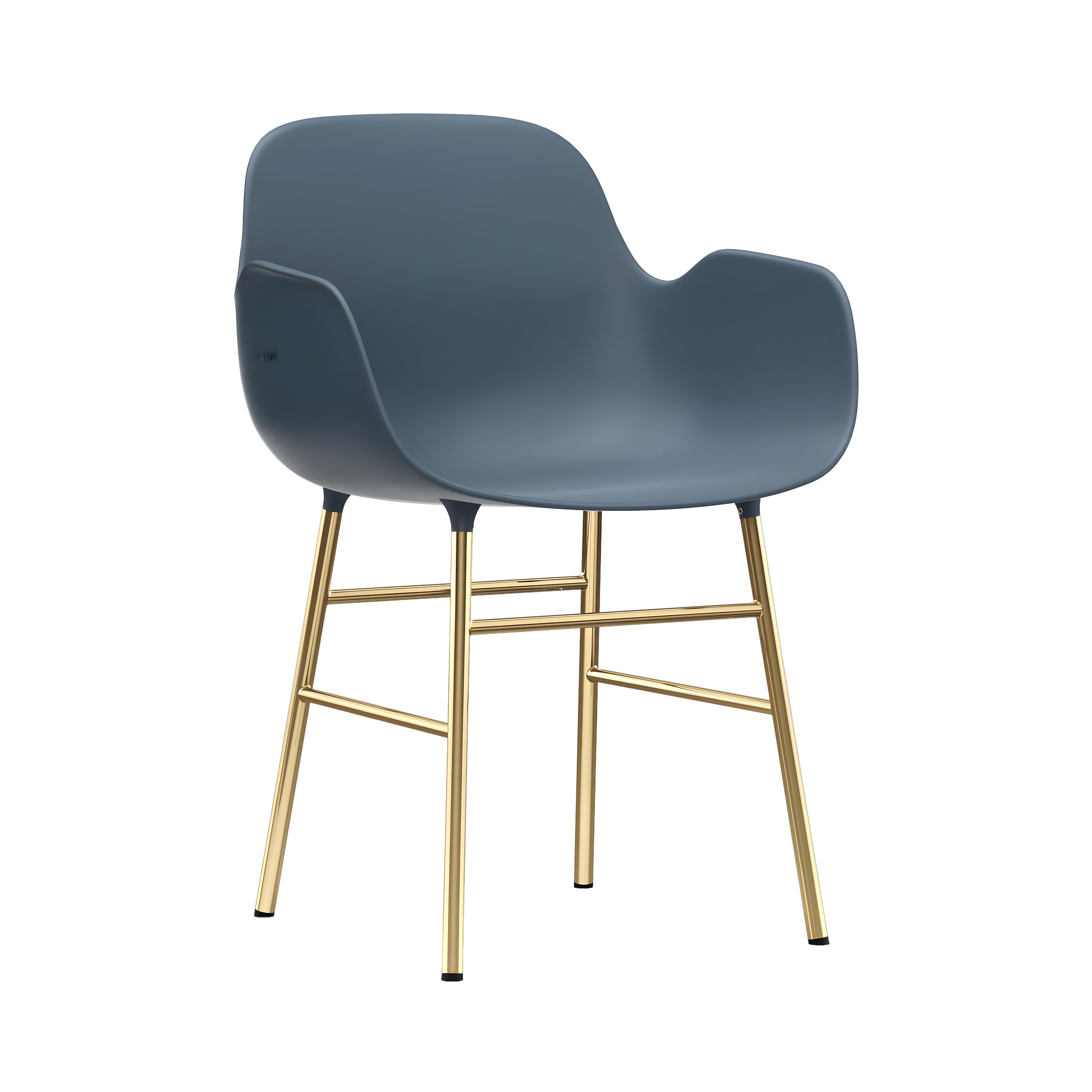 Form Armchair: Brass + Blue