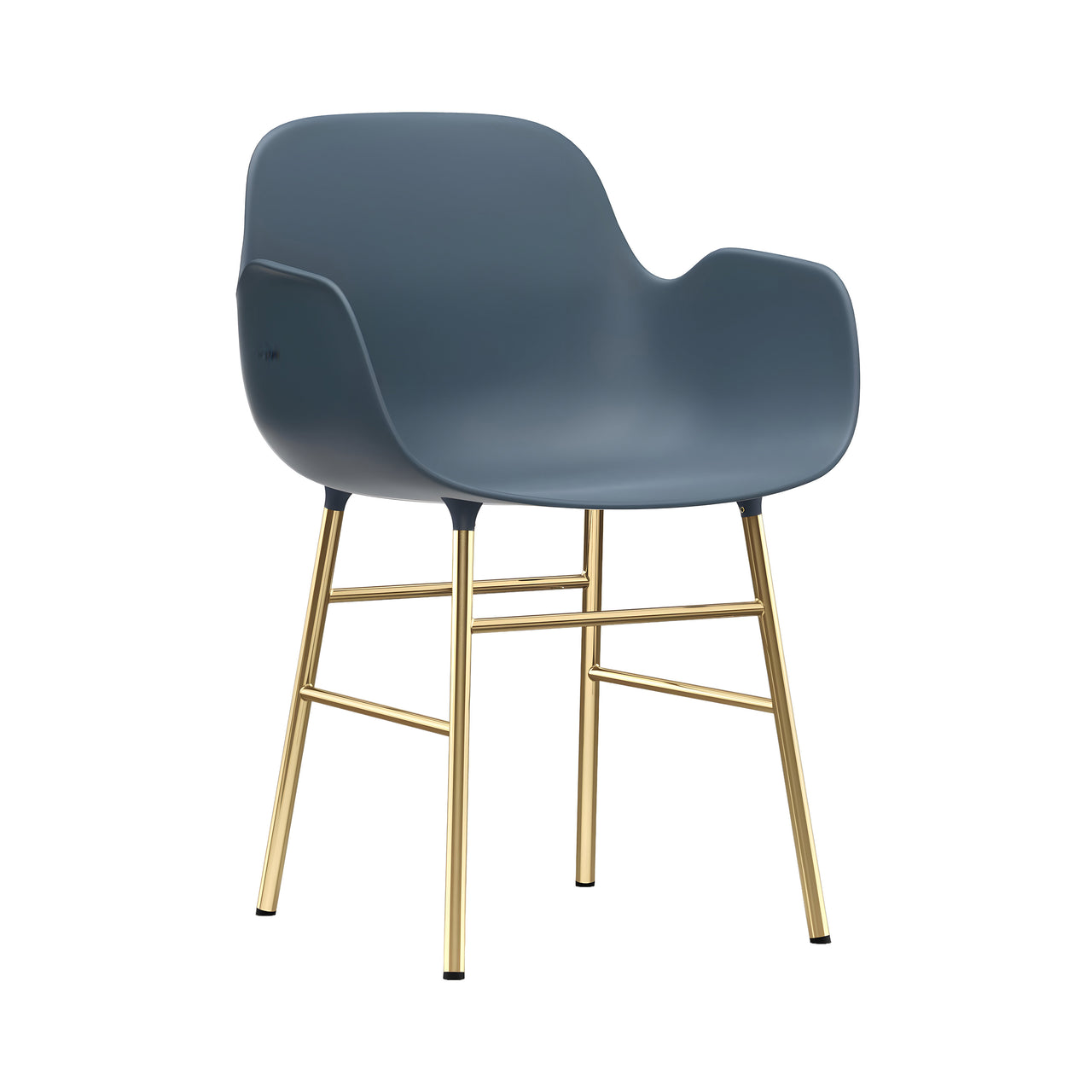 Form Armchair: Brass + Blue
