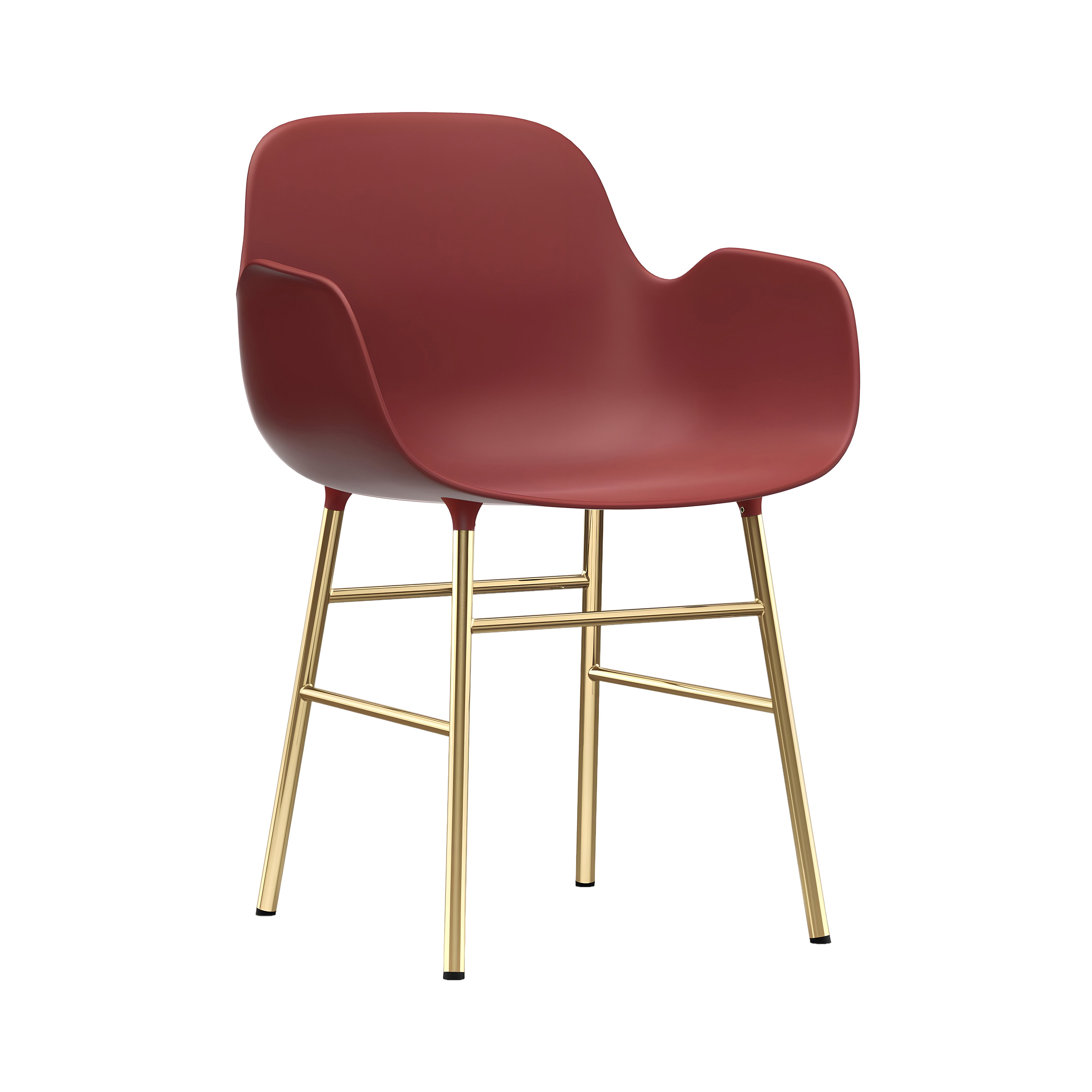 Form Armchair: Brass + Red