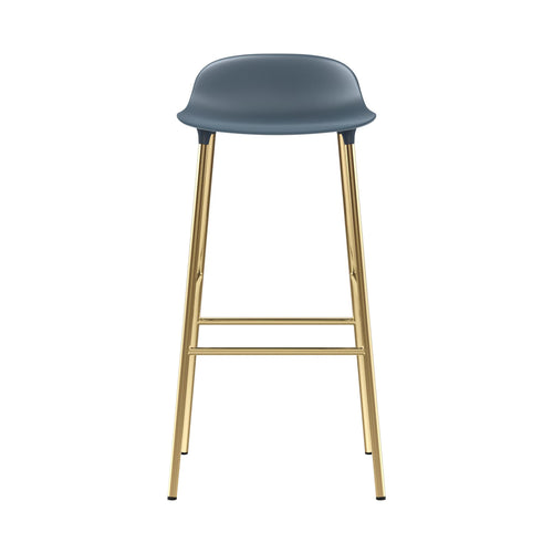 Form Bar + Counter Stool: Brass + Bar + Blue