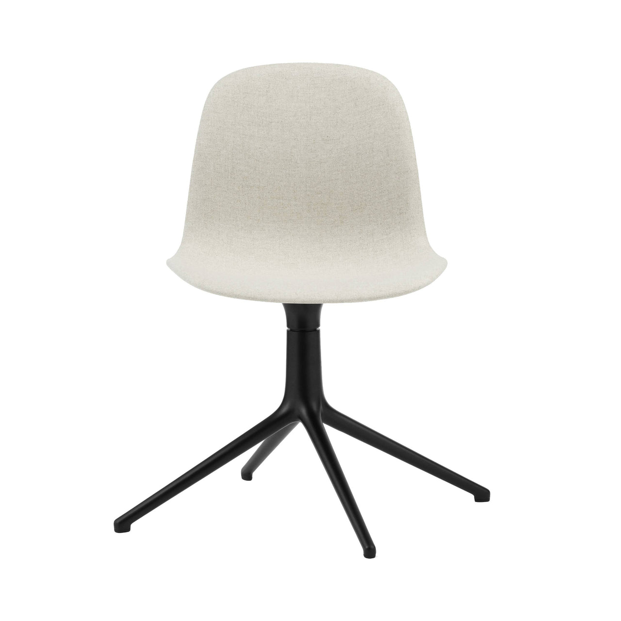 Form Chair: Swivel Upholstered + Black Aluminum + Without Casters