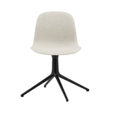 Form Chair: Swivel Upholstered + Black Aluminum + Without Casters