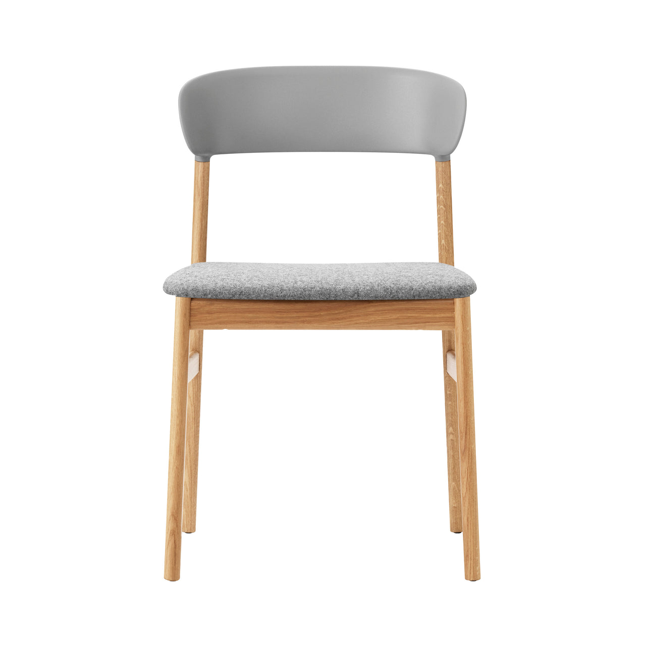 Herit Chair: Upholstered + Oak + Grey + Synergy Grey