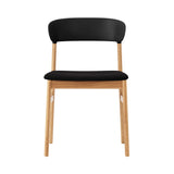Herit Chair: Upholstered + Oak + Black + Synergy Black