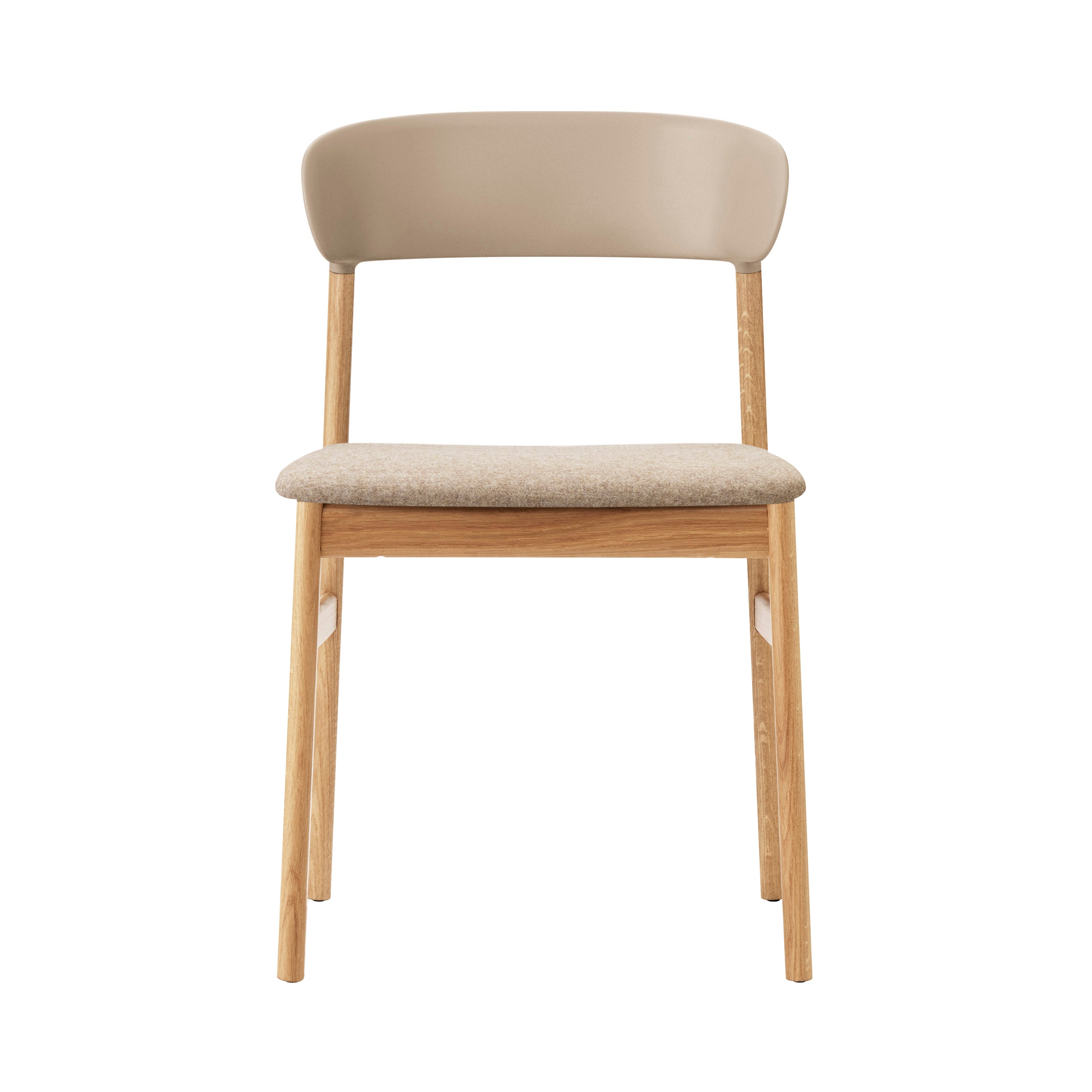 Herit Chair: Upholstered + Oak + Sand + Synergy Sand