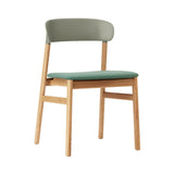 Herit Chair: Upholstered + Oak + Synergy Dusty Green