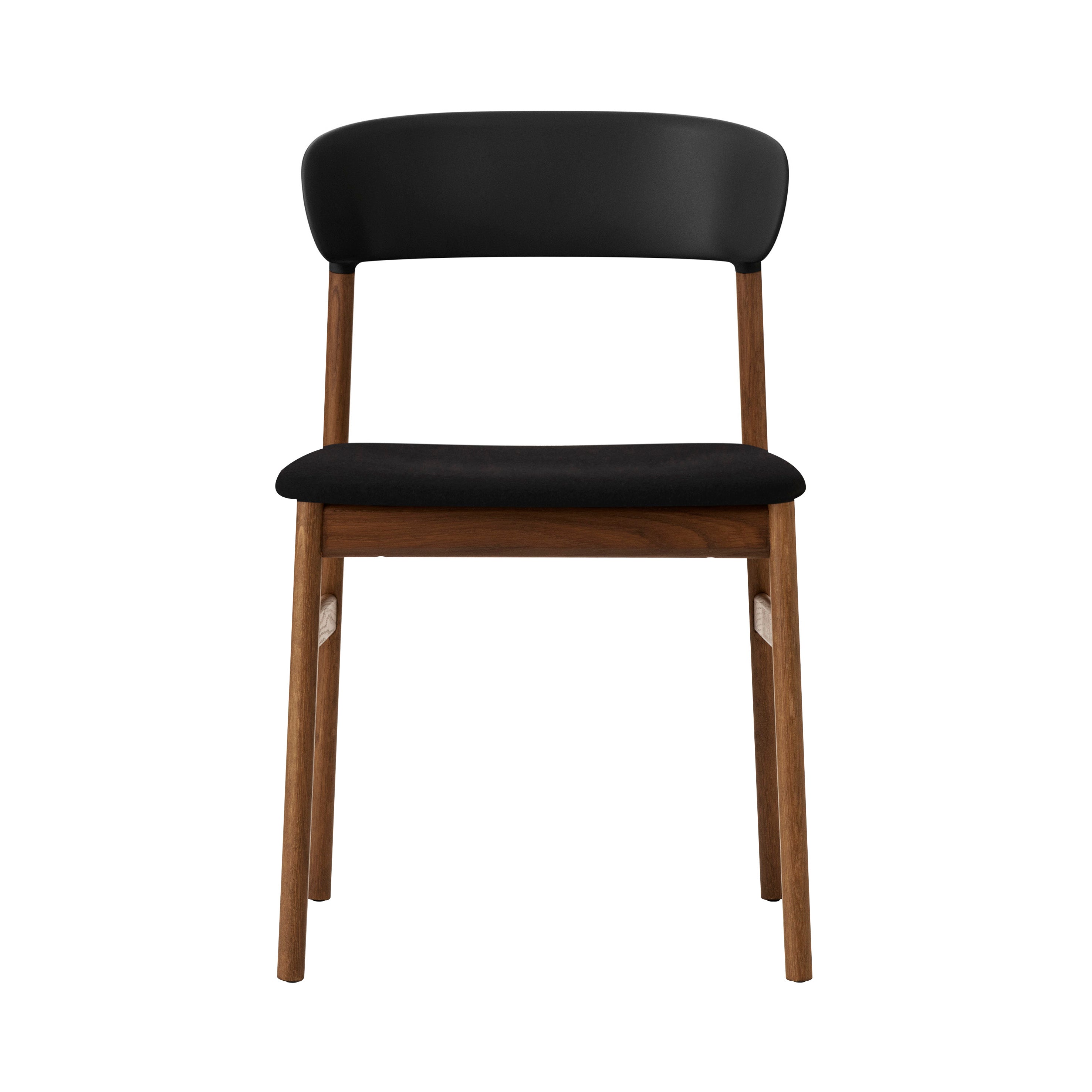 Herit Chair: Upholstered + Smoked Oak + Black + Synergy Black