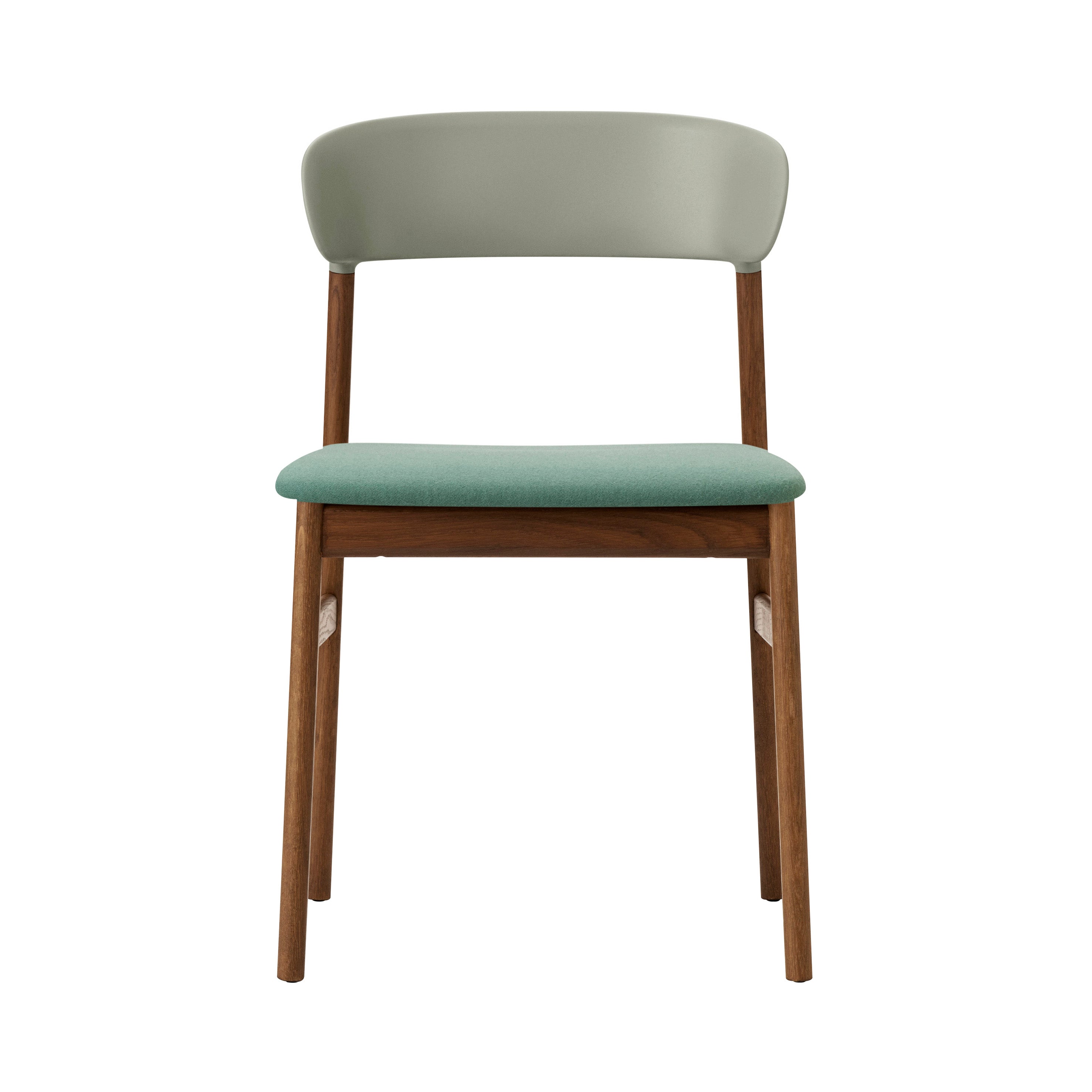 Herit Chair: Upholstered + Smoked Oak + Dusty Green + Synergy Dusty Green