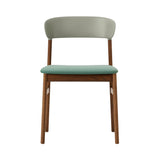 Herit Chair: Upholstered + Smoked Oak + Dusty Green + Synergy Dusty Green