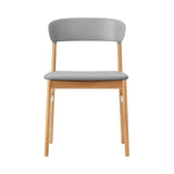 Herit Chair: Upholstered + Oak + Grey + Spectrum Leather Grey