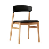 Herit Chair: Upholstered + Oak + Black + Spectrum Leather Black