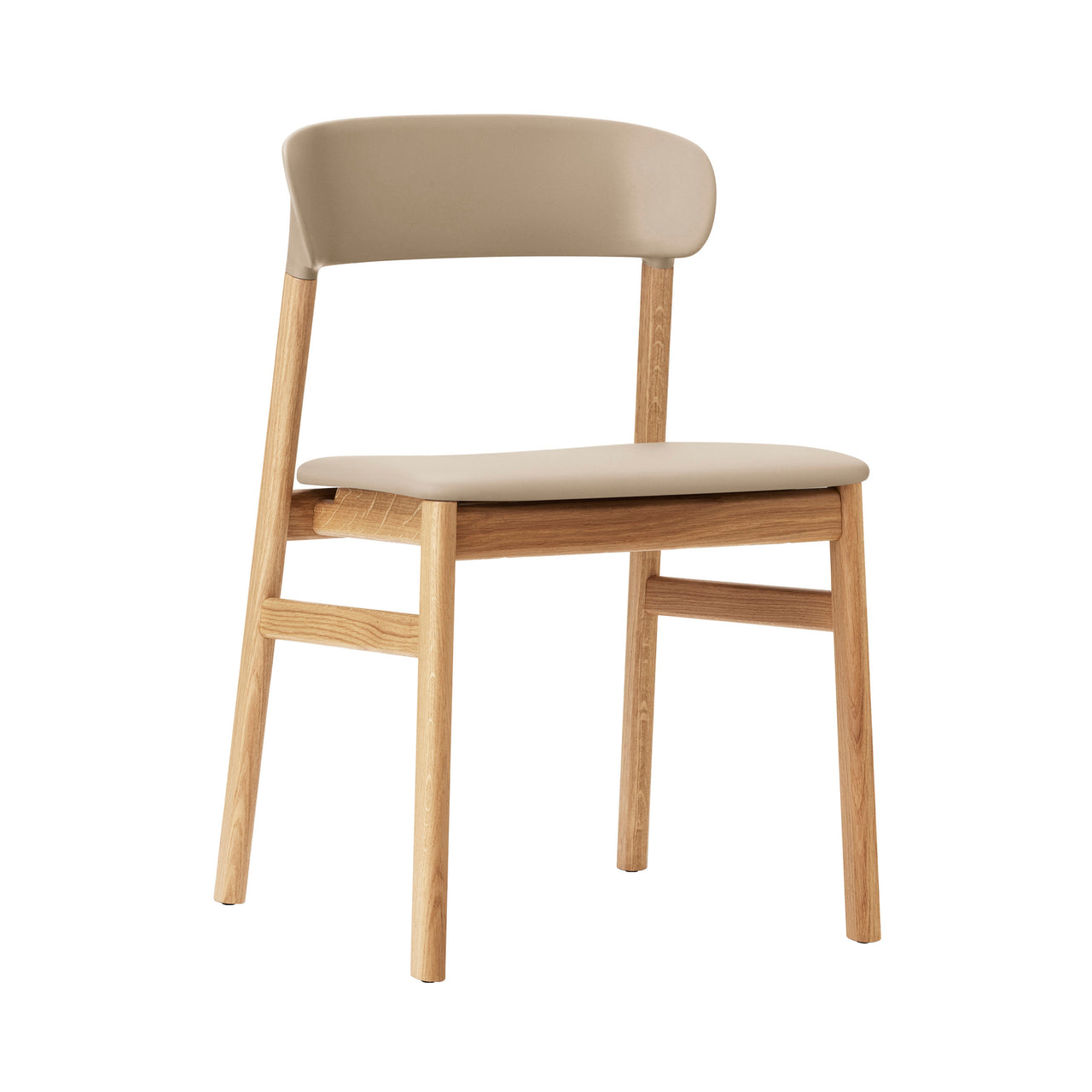 Herit Chair: Upholstered + Oak + Spectrum Leather Sand