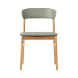 Herit Chair: Upholstered + Oak + Dusty Green + Spectrum Leather Dusty Green