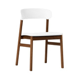 Herit Chair: Upholstered + Smoked Oak + Spectrum Leather White
