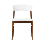 Herit Chair: Upholstered + Smoked Oak + White + Spectrum Leather White