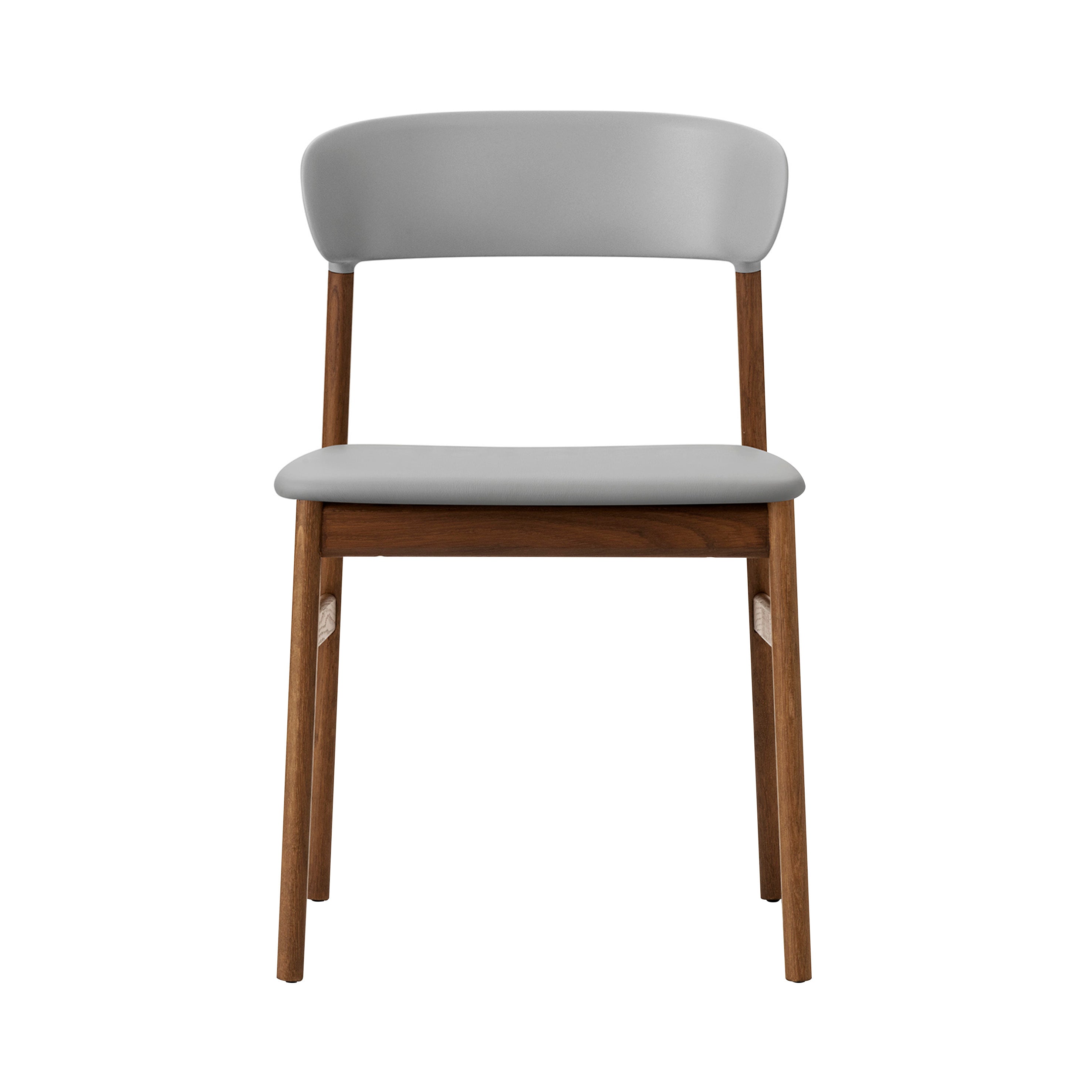 Herit Chair: Upholstered + Smoked Oak + Grey + Spectrum Leather Grey