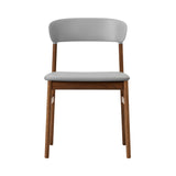 Herit Chair: Upholstered + Smoked Oak + Grey + Spectrum Leather Grey