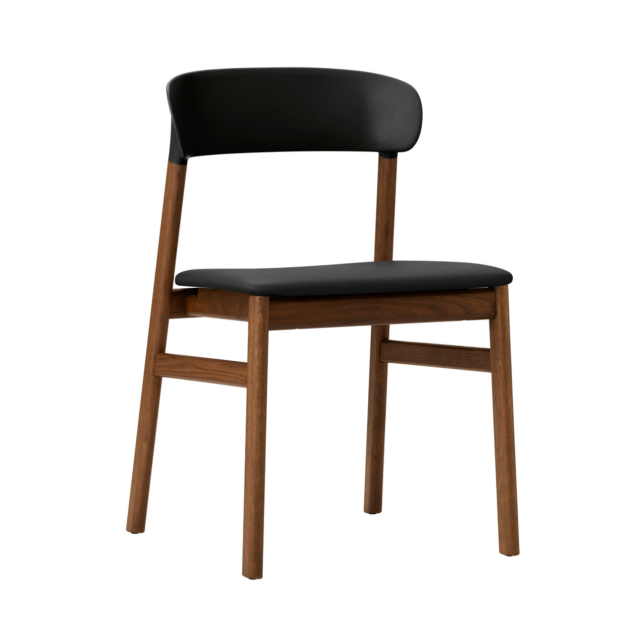 Herit Chair: Upholstered + Smoked Oak + Spectrum Leather Black