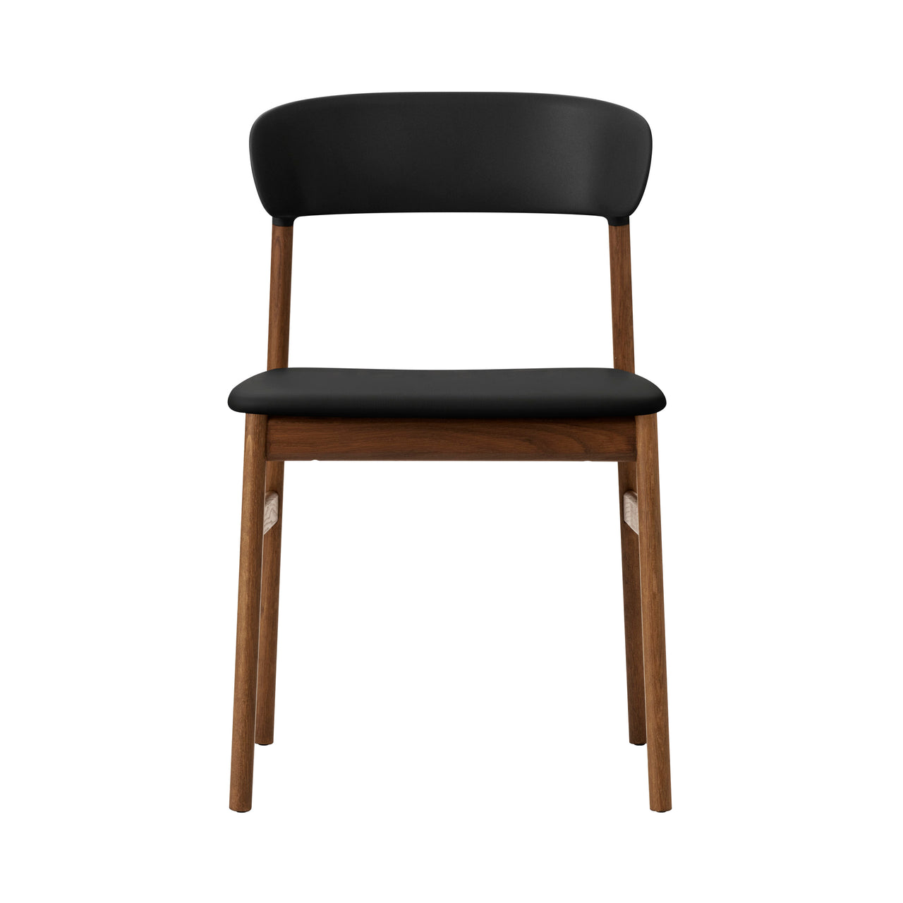 Herit Chair: Upholstered + Smoked Oak + Black + Spectrum Leather Black