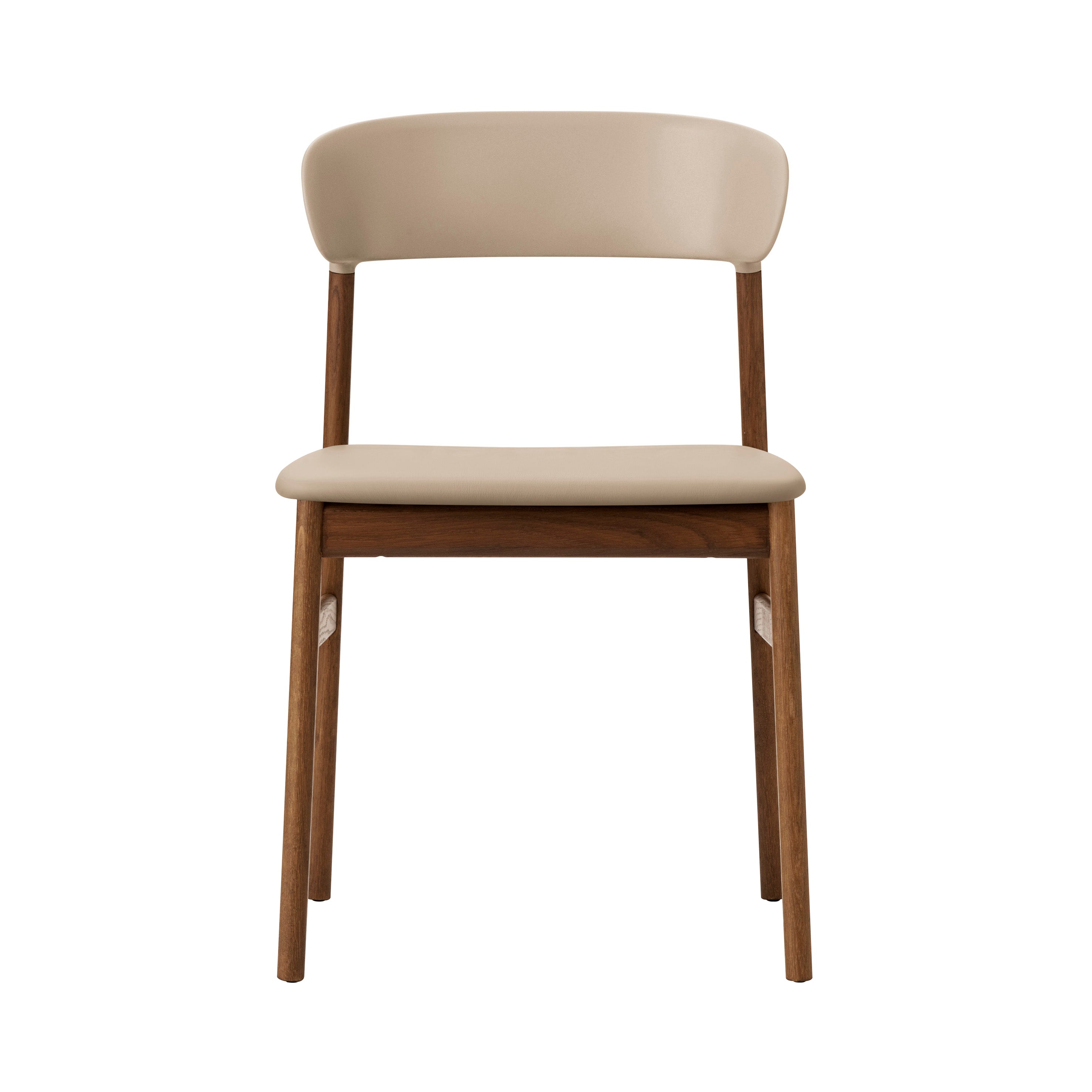 Herit Chair: Upholstered + Smoked Oak + Sand + Spectrum Leather Sand