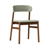 Herit Chair: Upholstered + Smoked Oak + Spectrum Leather Dusty Green