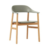 Herit Armchair: Oak + Dusty Green