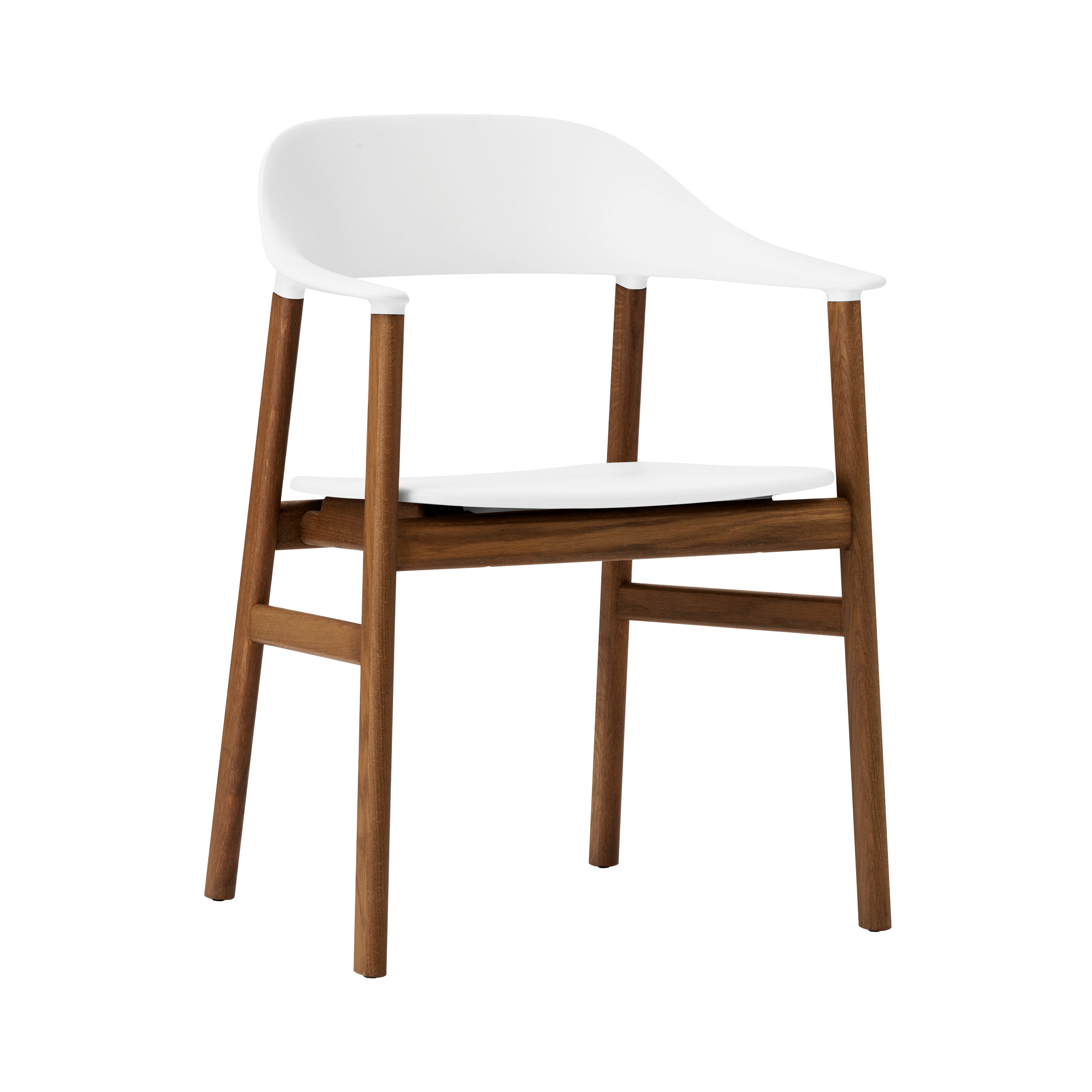 Herit Armchair: Smoked Oak + White