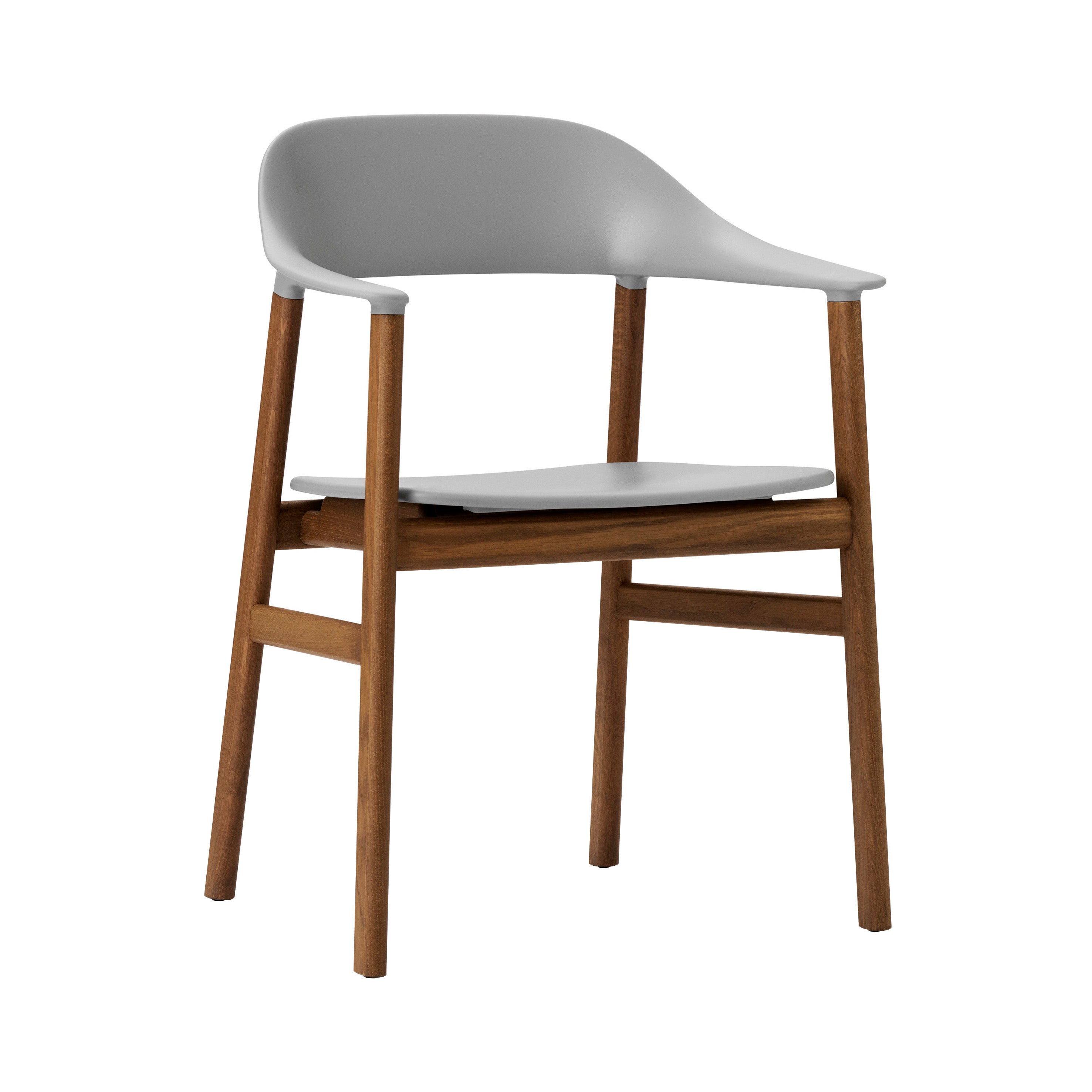 Herit Armchair: Smoked Oak + Grey
