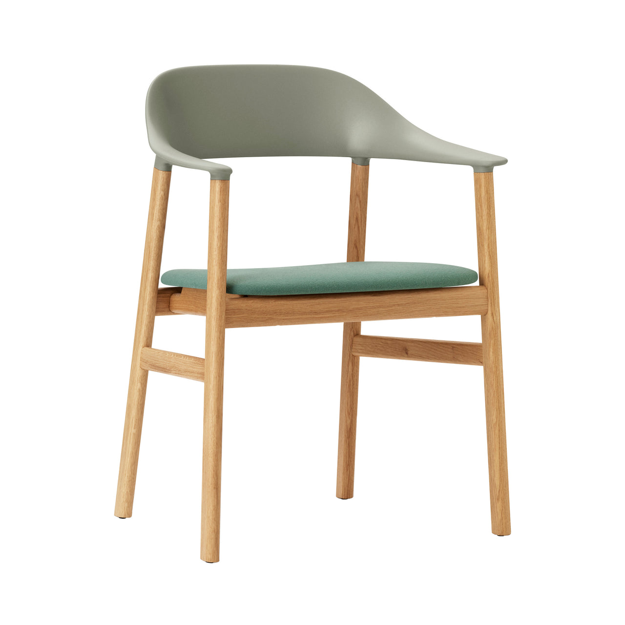 Herit Armchair: Upholstered + Synergy Dusty Green