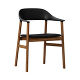 Herit Armchair: Upholstered + Smoked Oak + Synergy Black