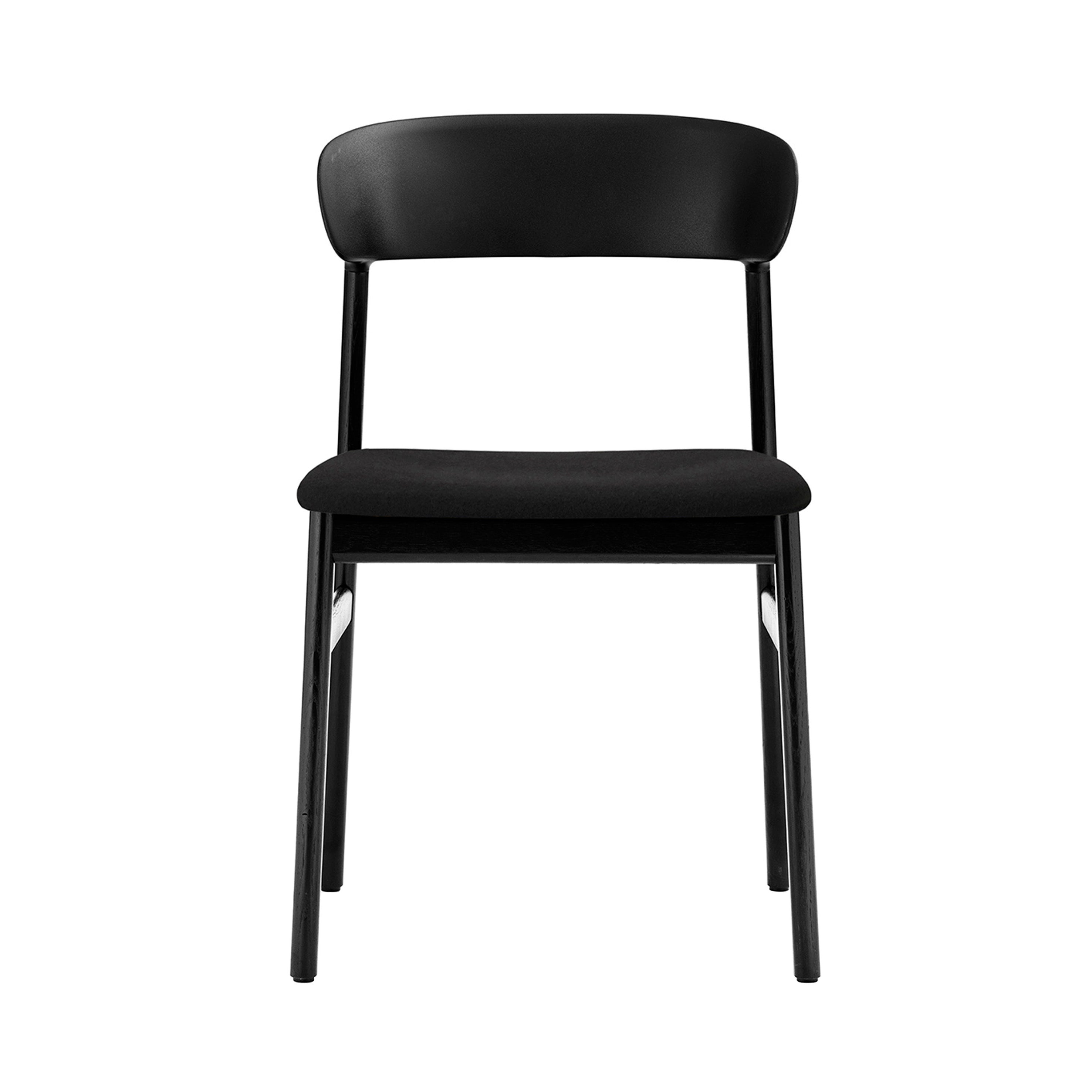 Herit Chair: Upholstered + Black Oak + Synergy Black