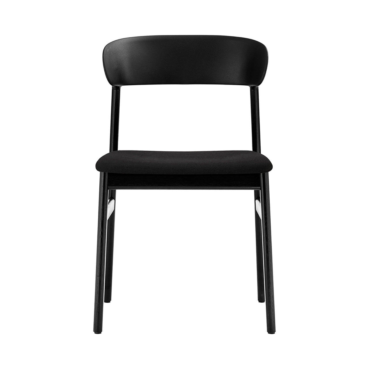 Herit Chair: Upholstered + Black Oak + Black + Synergy Black