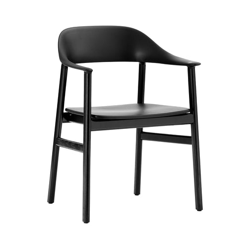 Herit Armchair: Smoked Oak + Black