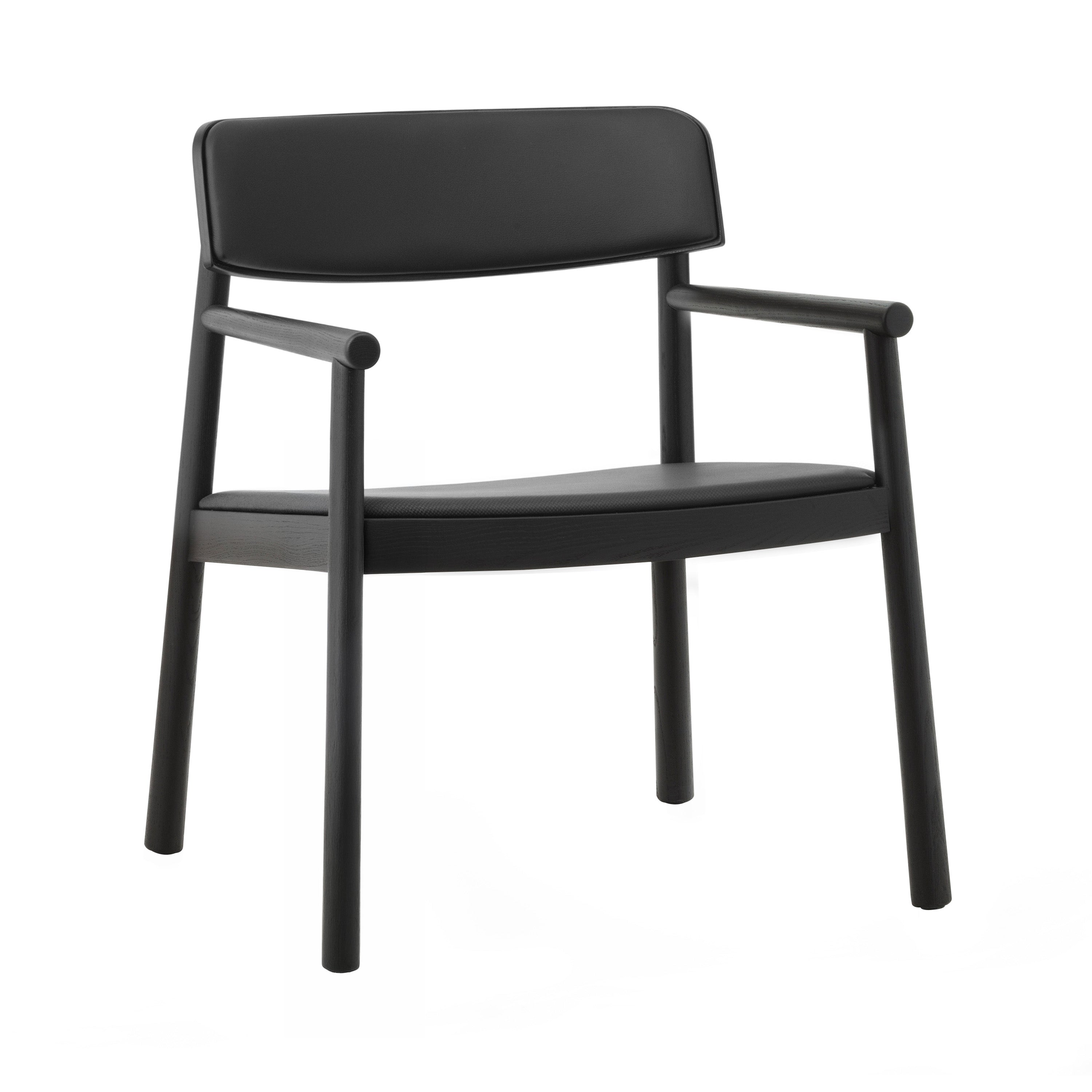 Timb Lounge Armchair: Upholstery + Black + Ultra Leather Black