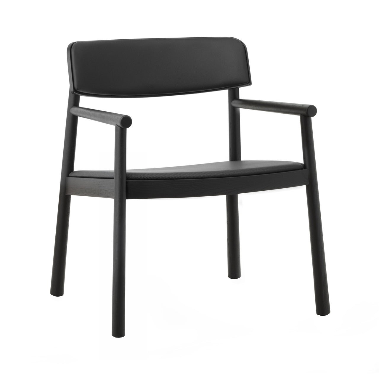 Timb Lounge Armchair: Upholstery + Black + Ultra Leather Black