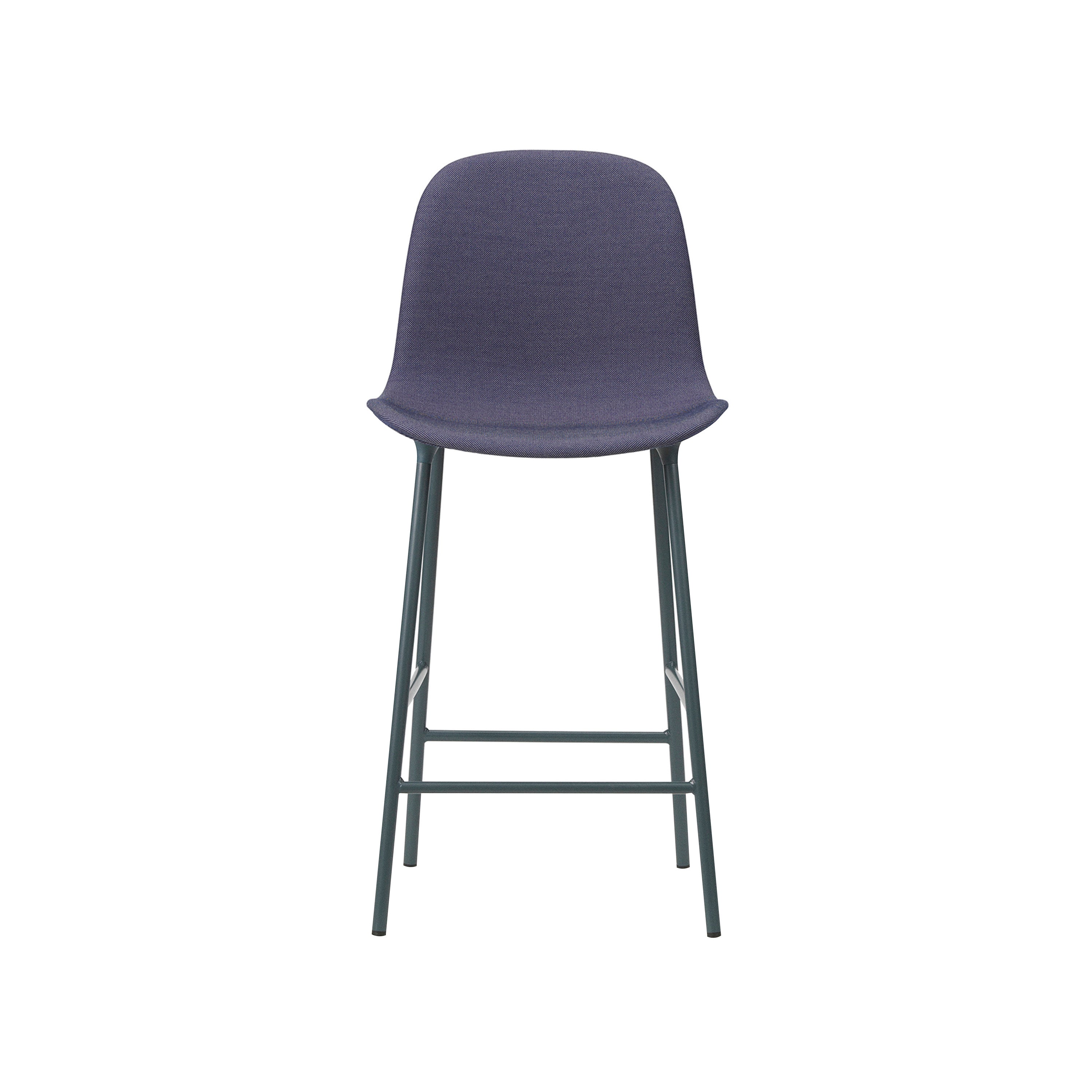 Form Counter Chair: Upholstered + Without Arm + Blue