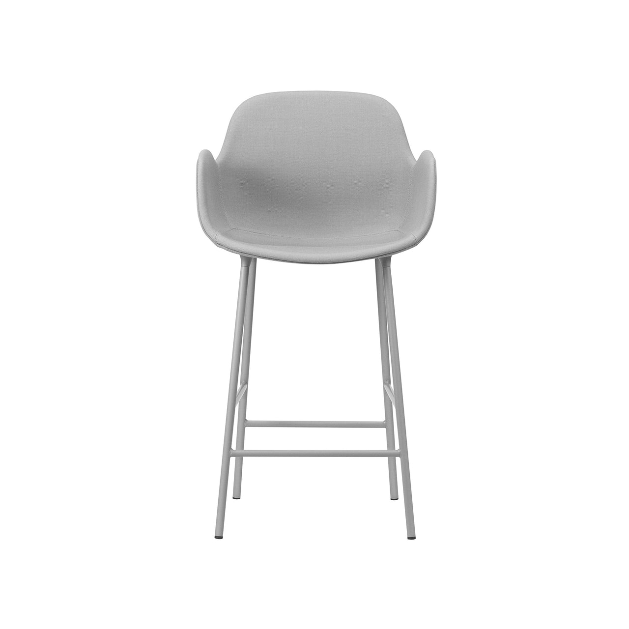 Form Counter Chair: Upholstered + With Arm + Grey