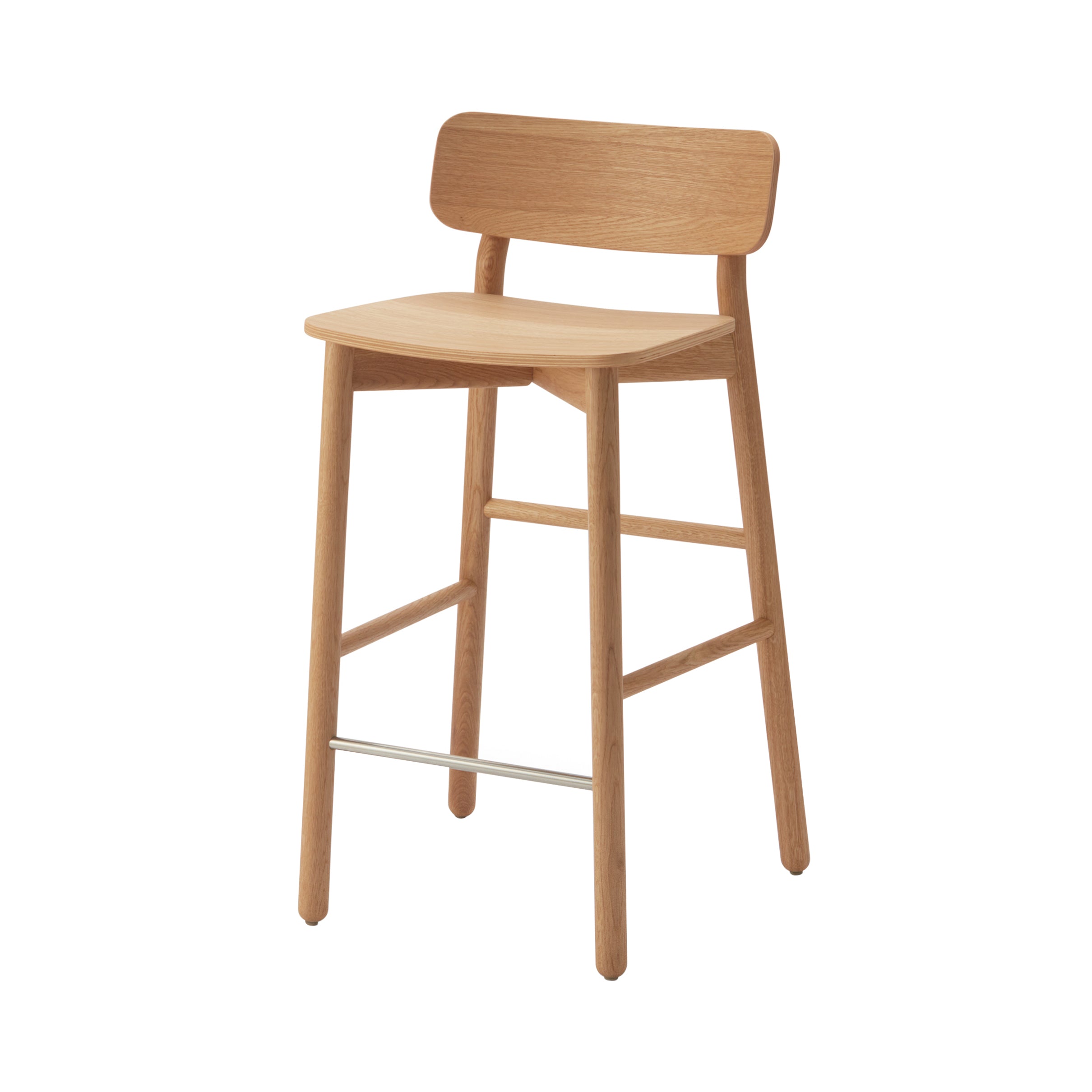 Hven Bar Stool: Oil Oak + Without Cushion
