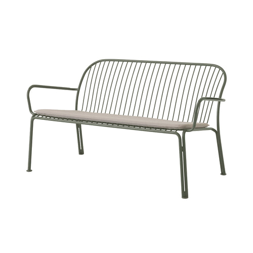 Thorvald SC110 Outdoor Lounge Sofa with Seatpad: Bronze Green + Heritage Papyrus