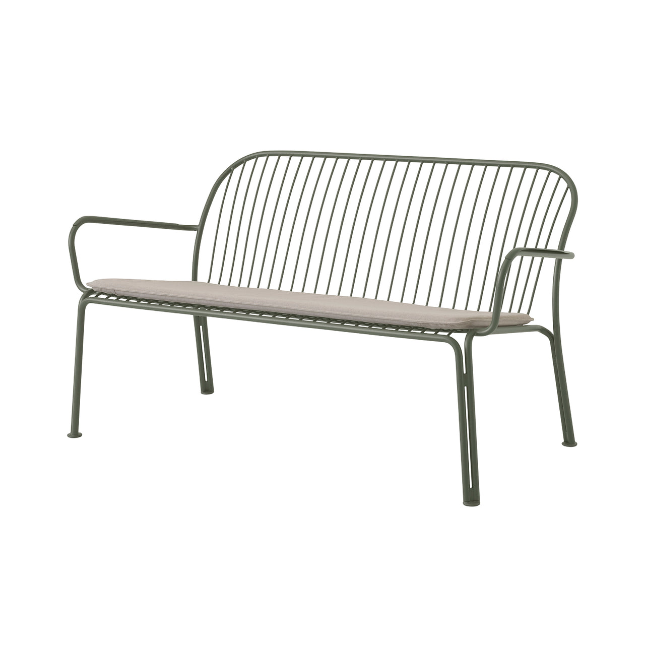 Thorvald SC110 Outdoor Lounge Sofa with Seatpad: Bronze Green + Heritage Papyrus