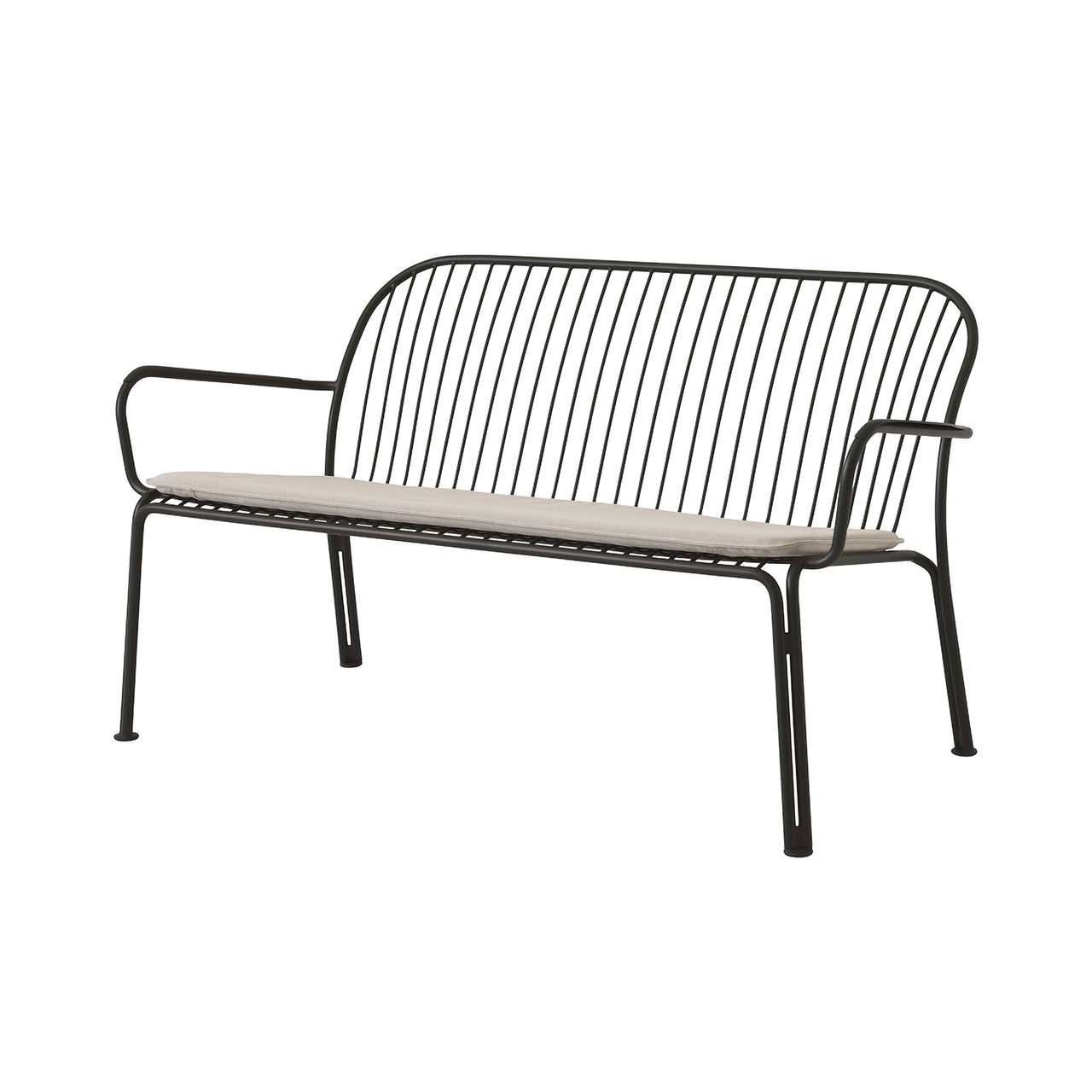 Thorvald SC110 Outdoor Lounge Sofa with Seatpad: Warm Black + Heritage Papyrus