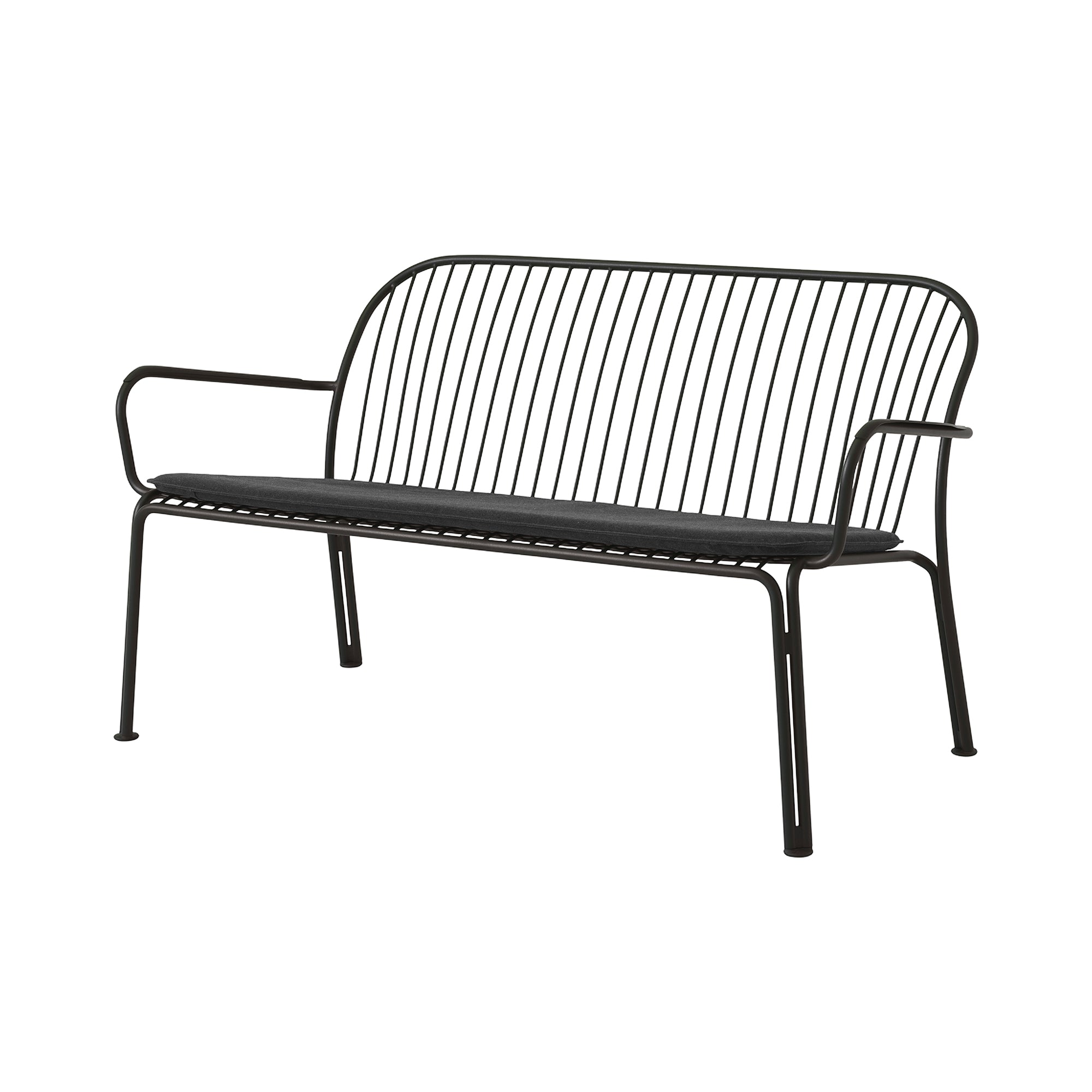 Thorvald SC110 Outdoor Lounge Sofa with Seatpad: Warm Black + Heritage Char