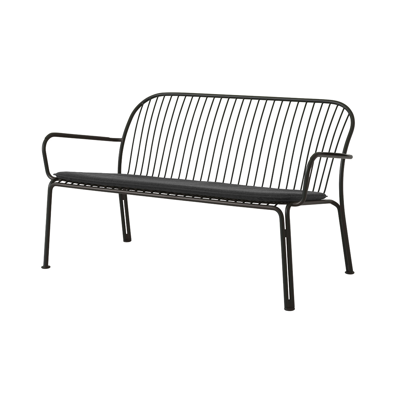 Thorvald SC110 Outdoor Lounge Sofa with Seatpad: Warm Black + Heritage Char