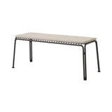 Thorvald SC112 Outdoor Bench with Seatpad: Warm Black + Heritage Papyrus