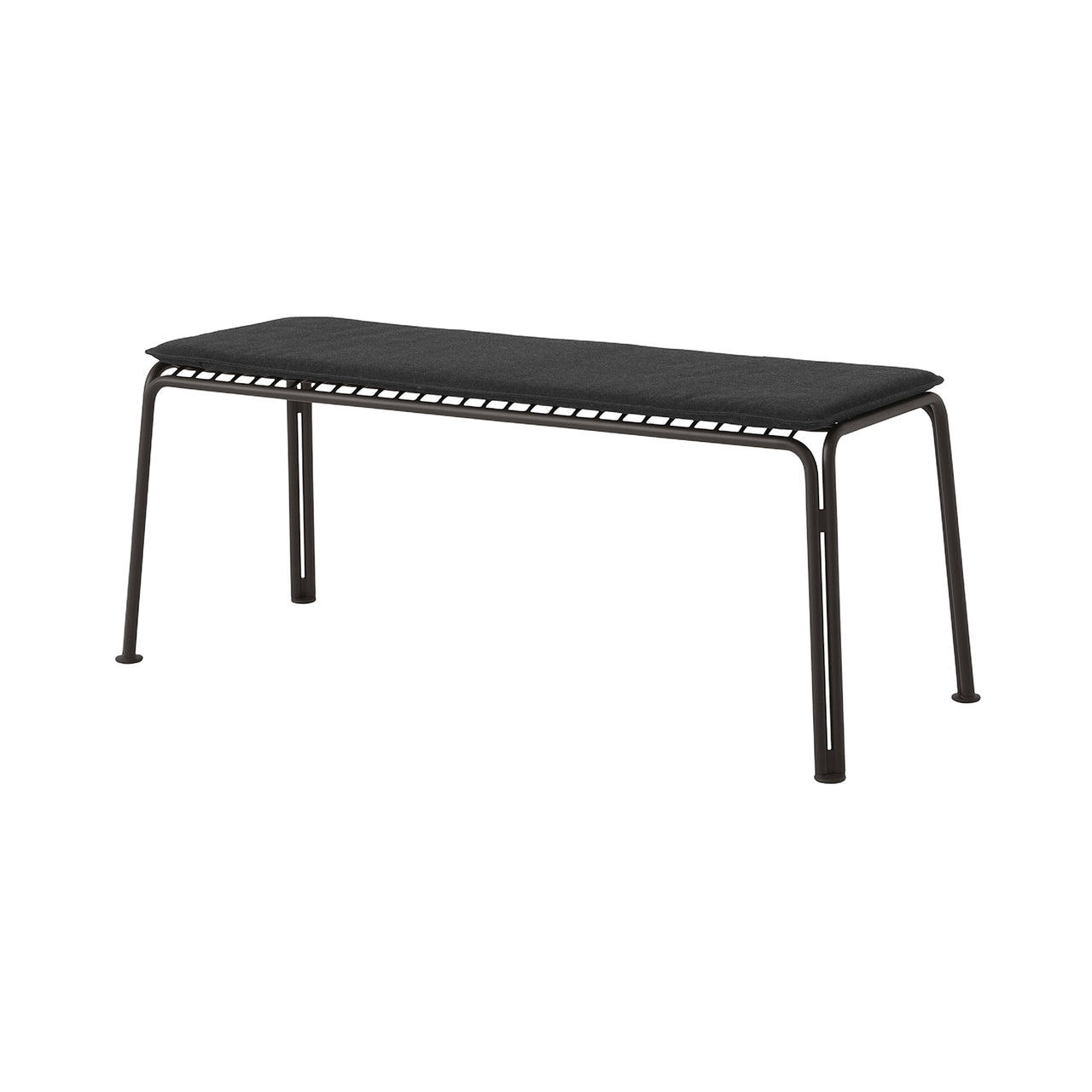Thorvald SC112 Outdoor Bench with Seatpad: Warm Black + Heritage Char