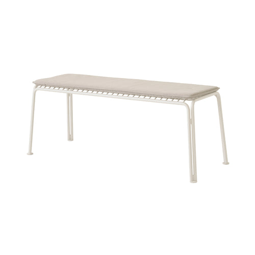 Thorvald SC112 Outdoor Bench with Seatpad: Ivory + Heritage Papyrus