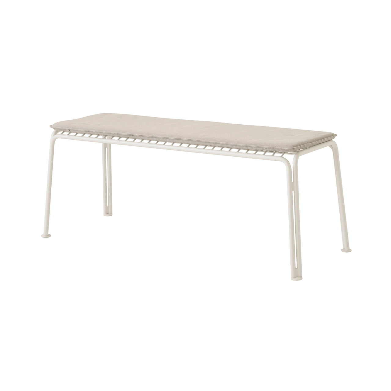 Thorvald SC112 Outdoor Bench with Seatpad: Ivory + Heritage Papyrus