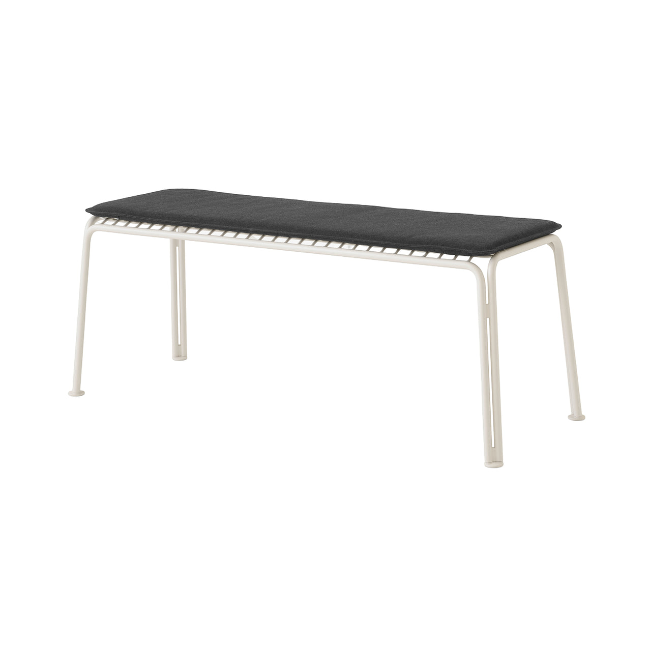 Thorvald SC112 Outdoor Bench with Seatpad: Ivory + Heritage Char